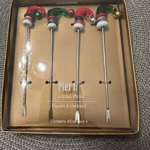 Christmas Pier 1 Holiday Santa Hat Cocktail Picks